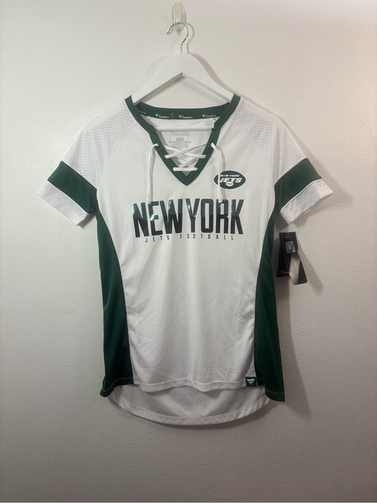 Fanatics Tops - Fanatics New York Jets Women's White & Green Lace-Up V-Neck Jersey Size Small